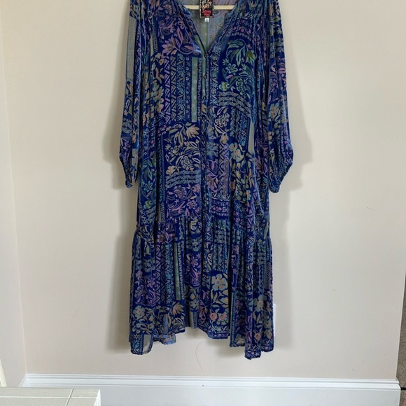 Johnny Was Floral Blue Midi Dress - Picture 2 of 15